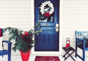 ιδέες διακόσμησης πόρτα Χριστούγεννα