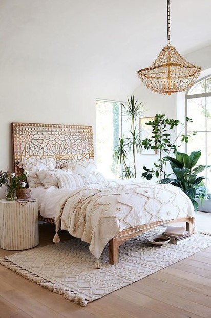 κρεβατοκάμαρα φωτεινή εντυπωσιακό κρεβάτι διακόσμησης υπνοδωματίου τύχη