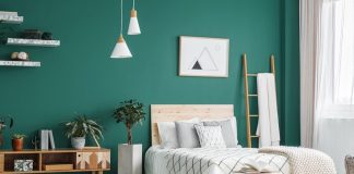 κρεβατοκάμαρα πράσινος τοίχος καλύτερο ύπνο