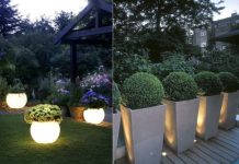 γλάστρες για κήπο με φως