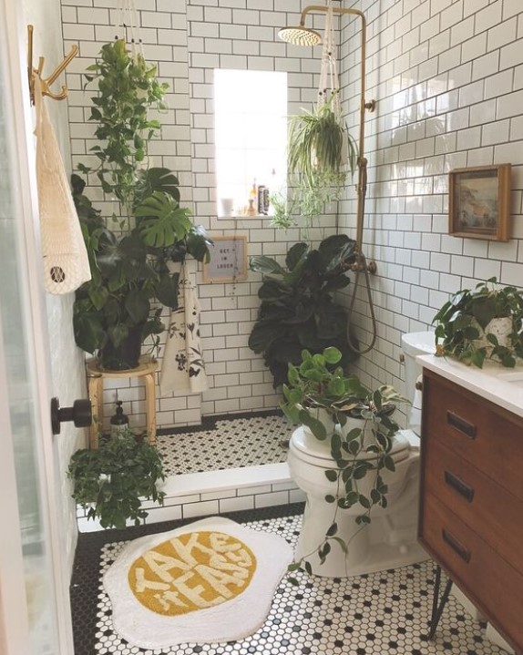 μπάνιο με φυτά