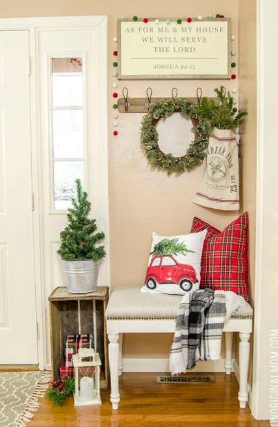 κάθισμα χριστουγεννιάτικα μαξιλάρια διακοσμήσεις είσοδο Χριστούγεννα