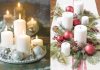 συνθεσεις με κερια και χριστουγεννιατικες μπαλες