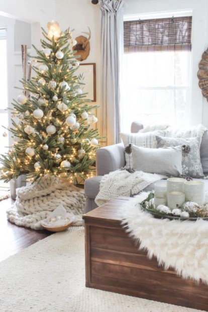 χριστουγεννιάτικο δέντρο πλεκτή κουβέρτα