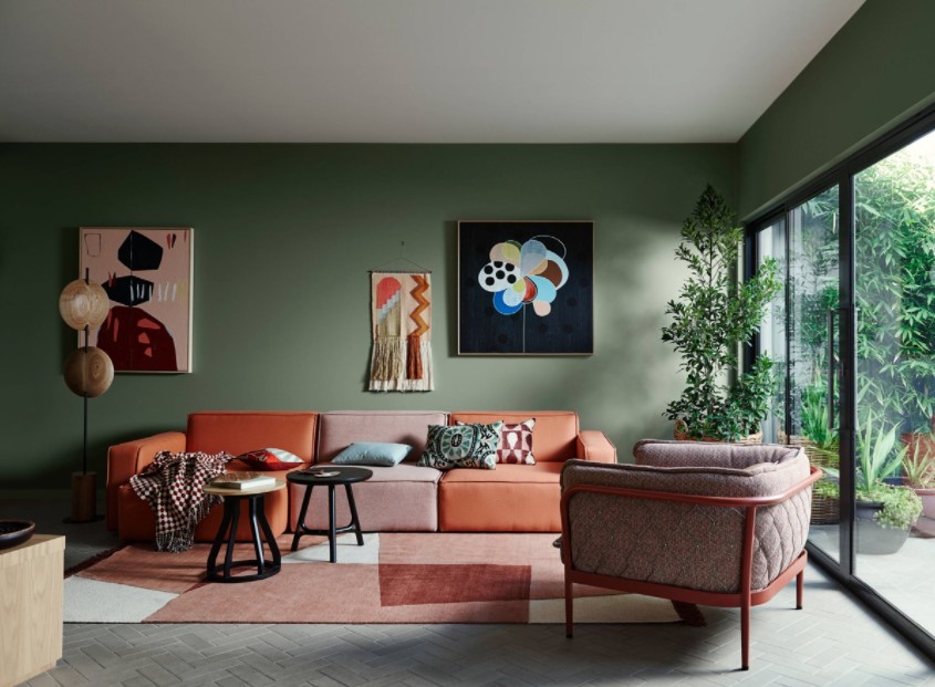 πράσινοι τοίχοι σαλόνι Καλύτερο χρώμα για κάθε δωμάτιο 