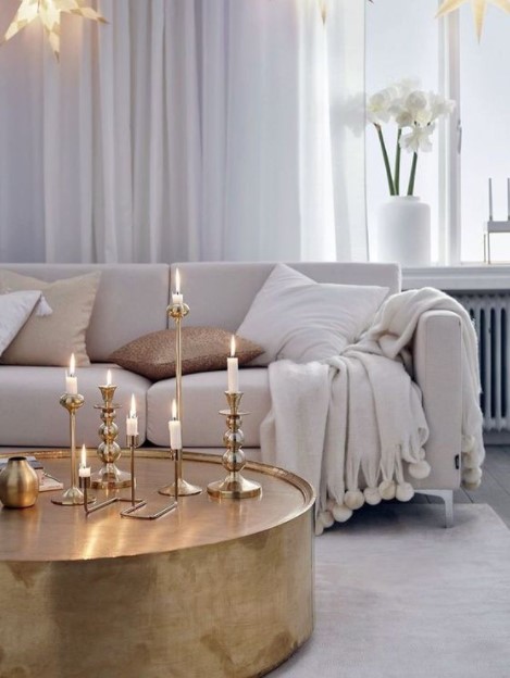 χρυσό coffee table κεριά διακοσμήσεις χρυσό ασημί