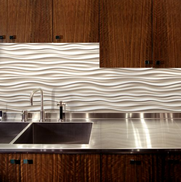 3D κυματοειδής τοίχος κουζίνας