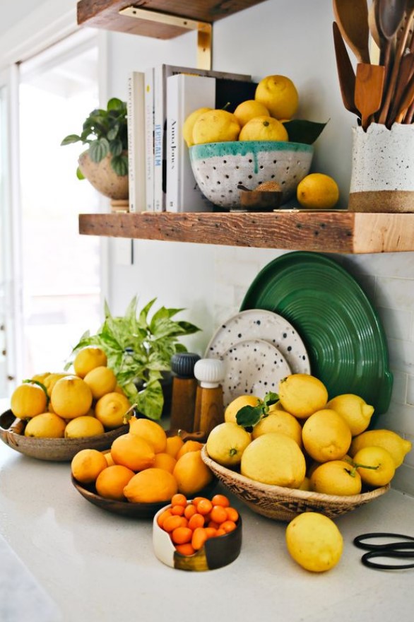 λεμόνια φρούτα πάγκος κουζίνας