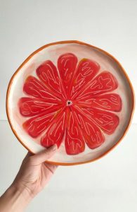 πήλινα διακοσμητικά - πιάτο grapefruit